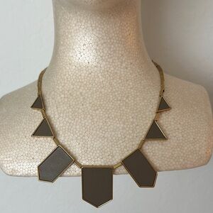 House of Harlow Collection Gold and Grey Leather Necklace